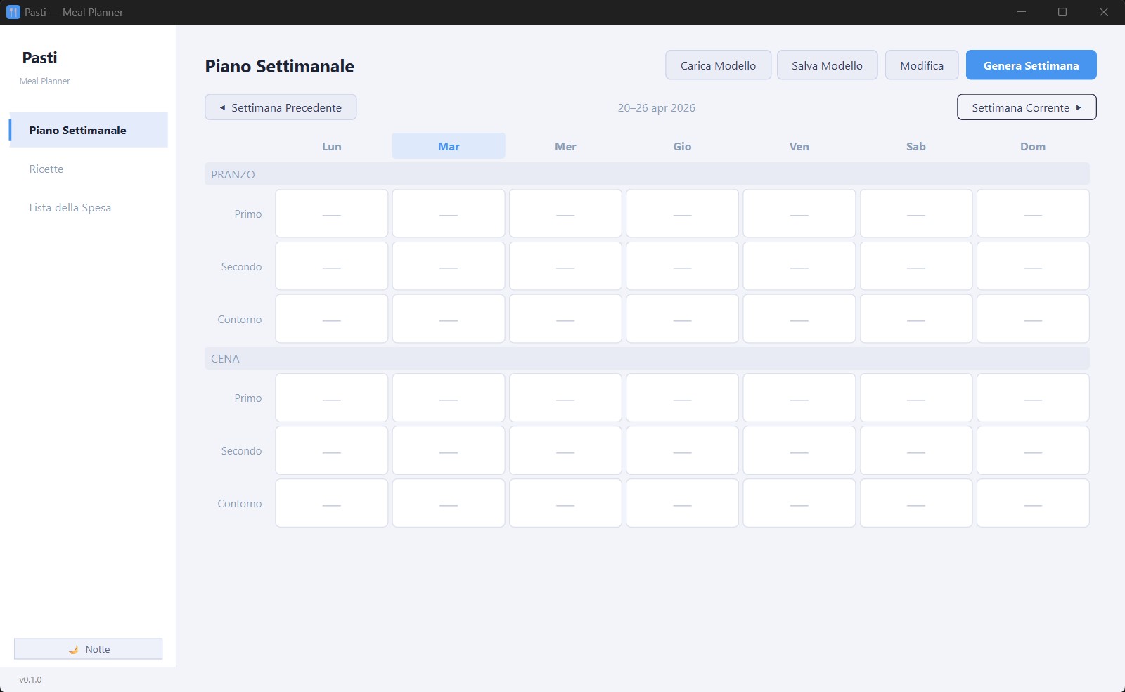 Pasti Meal Planner